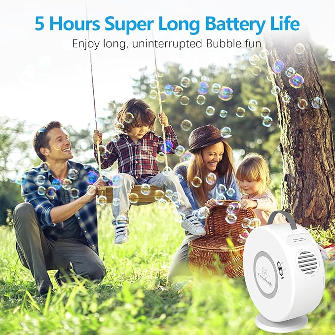 Bubble Machine for Kids Toddlers, Automatic Bubble Blower Rechargeable - Image 3