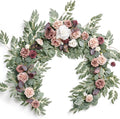 Ling's Moment Pink Flower Garland - 6FT Eucalyptus & Rose - Sweetheart Table by LingsMoment