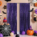 Purple Sequin Backdrop Curtains, 2 Panels Purple Sequin Backdrop, 2FTx8FT by Poise3EHome