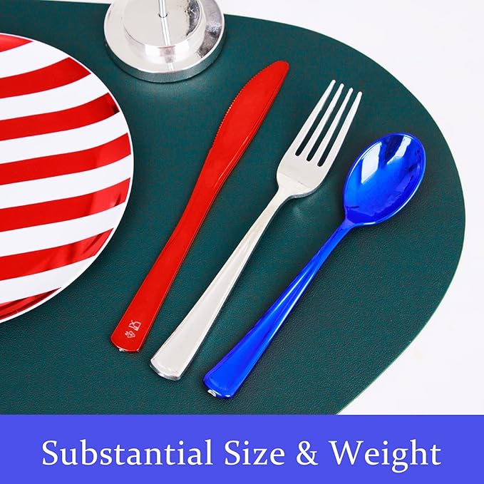 NOCCUR 180PCS Independence Day Silverware - Image 5