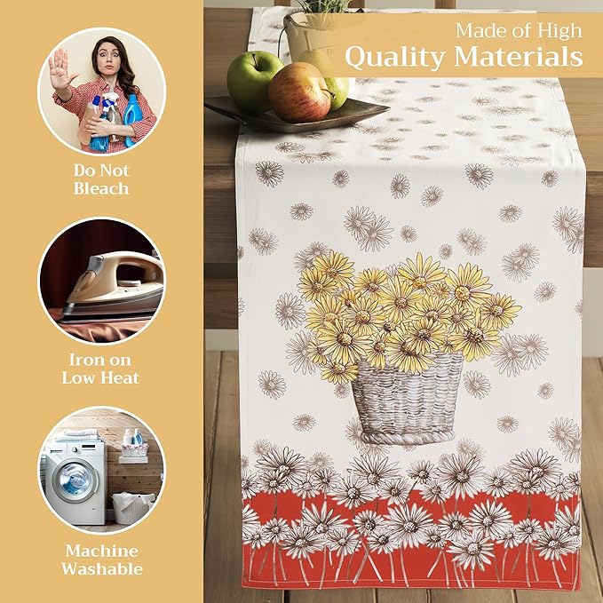 Maison d' Hermine Table Runner 100% Cotton Double Layer Table Runners 108 - Image 3