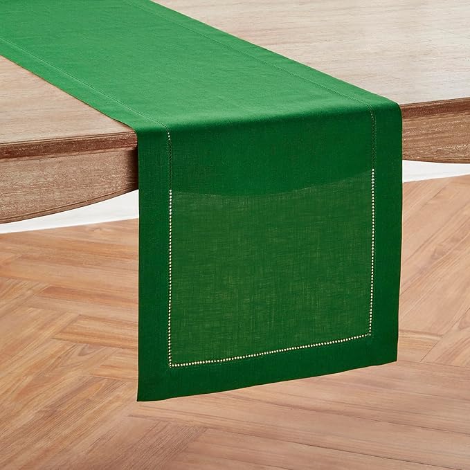 Solino Home Linen Garden Green Table Runner 144 Inches Long - Image 2
