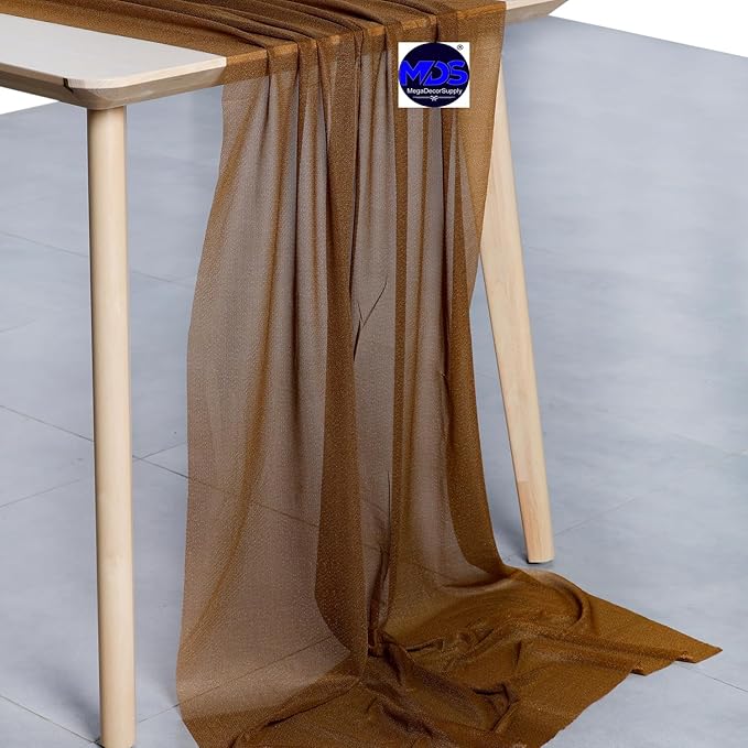 MDS 5 Pack 10ft Chiffon Table Runner 29 x 120 Inches Sheer Wedding Runner - Image 2