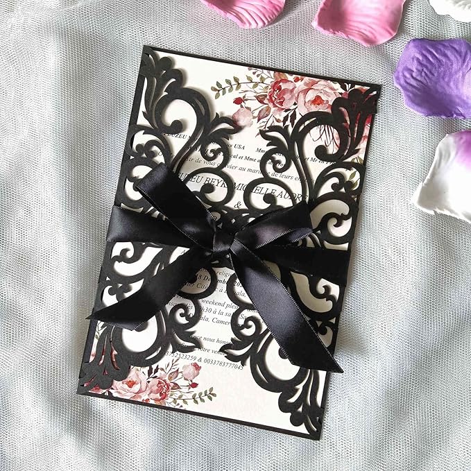 25PCS Laser Cut Wedding Invitations Cards - Image 4
