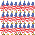 24 Pcs American Desk Flag Set Small USA Flags by Hahafelt