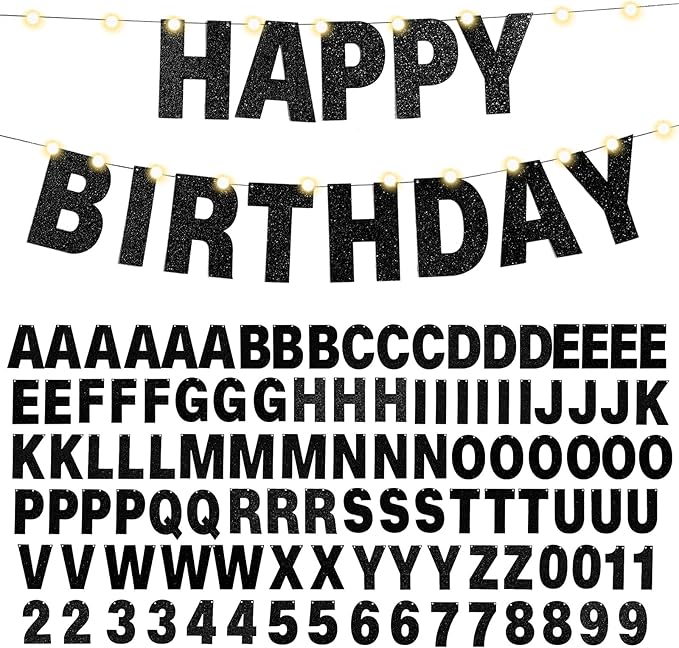 TaoBary 112 Pcs DIY Letter Kit Glitter Customizable Banner Letters Include 107 by TaoBary