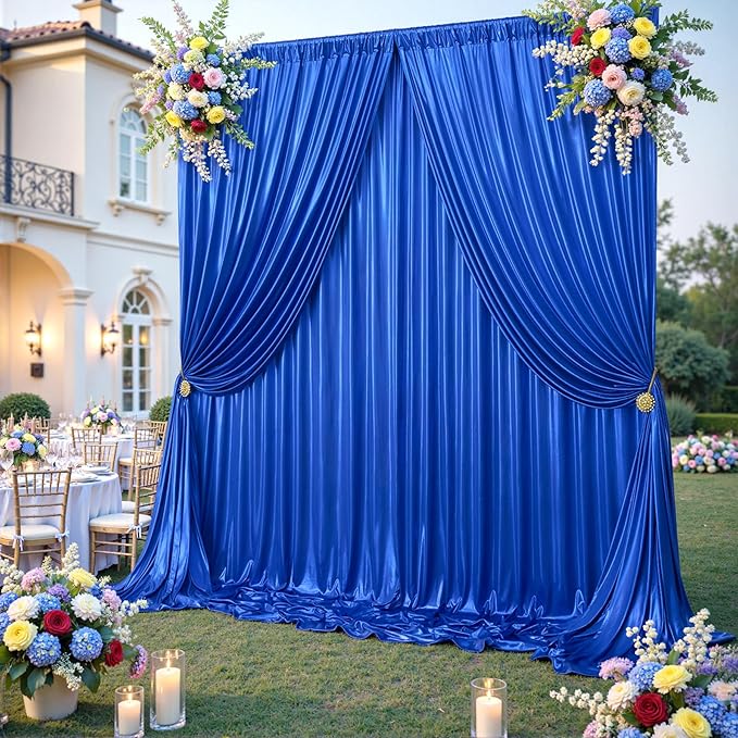 20ftx10ft Royal Blue Sequin Backdrop Curtain Panels by Htper