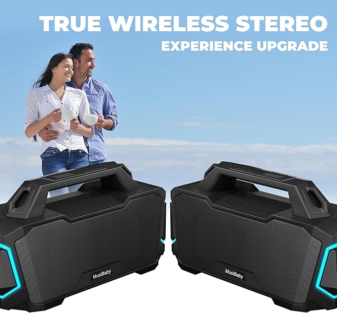 Bluetooth Speaker, Musibaby M1 Portable Bluetooth Speakers:Loud Stereo Sound - Image 6