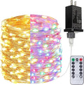 Warm White ⇋ Multicolor 66Ft 200LED Fairy Lights Plug in by BHCLIGHT