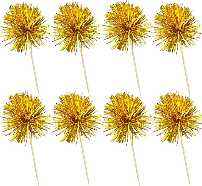Ephlyn 30Pcs Foil Firework Cupcake Toppers Sparkles Fireworks Sticks Birthday - Image 3