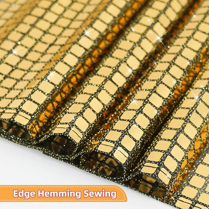 SquarePie Disco Table Runner Mirror Glitter Black and Gold Sequin Runner - Image 4
