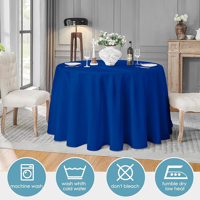 VidaFete Tablecloth 10 Pack 120inch Round Table Cloth Polyester, Stain Wrinkle - Image 3
