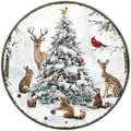 Round Christmas Snow Animals Metal Tin Sign by GJXFTPTTBD
