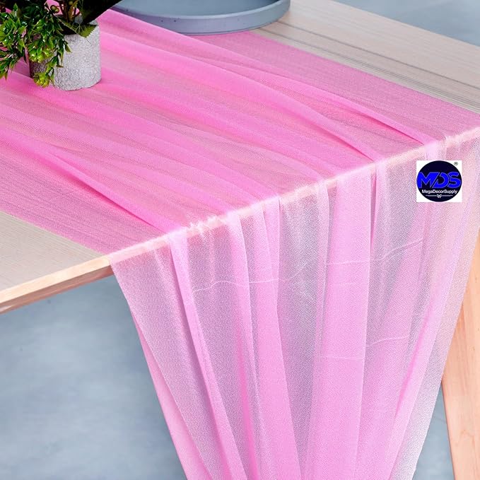 MDS 20 Pack 10ft Chiffon Table Runner 29 x 120 Inches Sheer Wedding Runner - Image 4