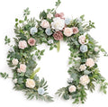 Ling's Moment Flower Garland - 6FT Eucalyptus & Rose - Sweetheart Table Decor by LingsMoment