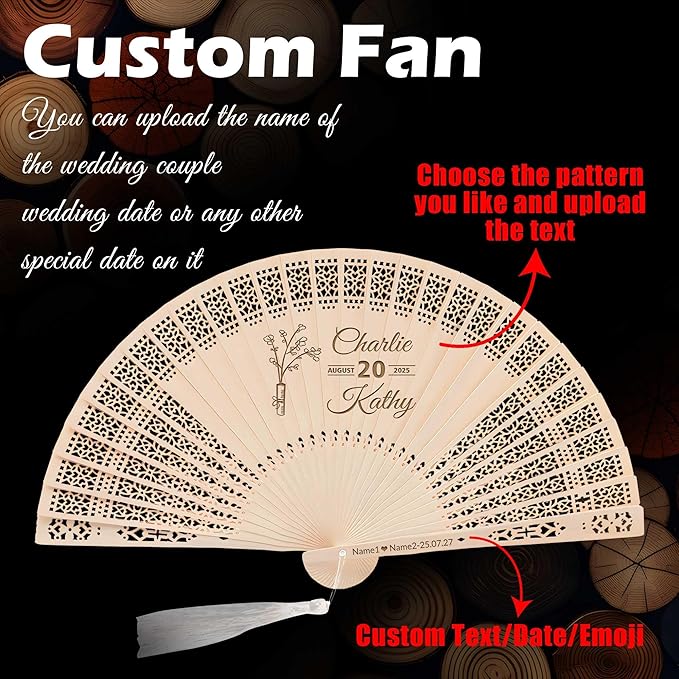 10 PCS Custom Fans Personalized Folding Fans - Image 2