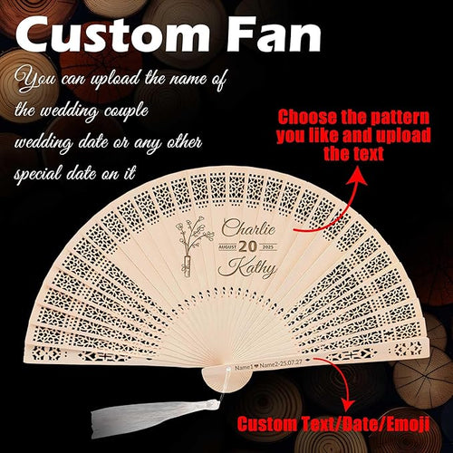 10 PCS Custom Fans Personalized Folding Fans - Image 2