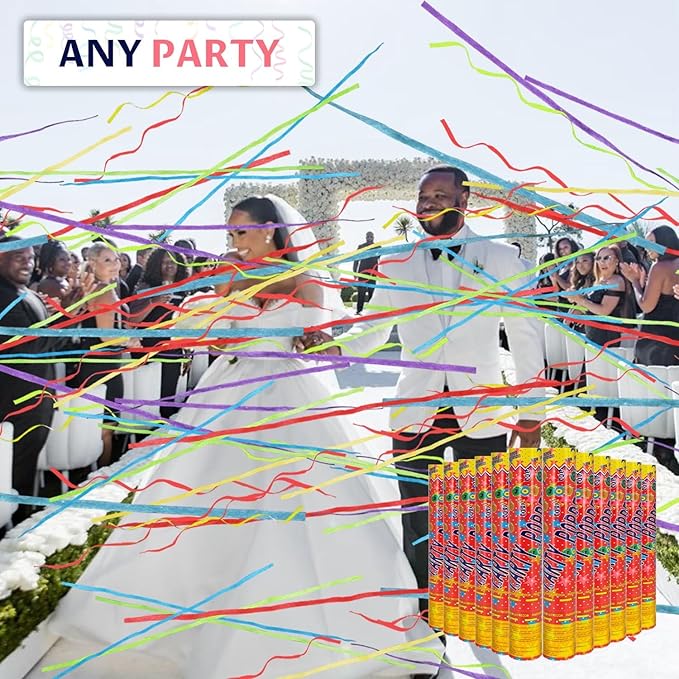 Confetti Cannon 12Inch Multicolor confetti popper party streamer Biodegradable - Image 7
