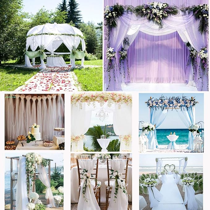 Crystal Organza Tulle Sheer Fabric Backdrop Curtains - Image 6