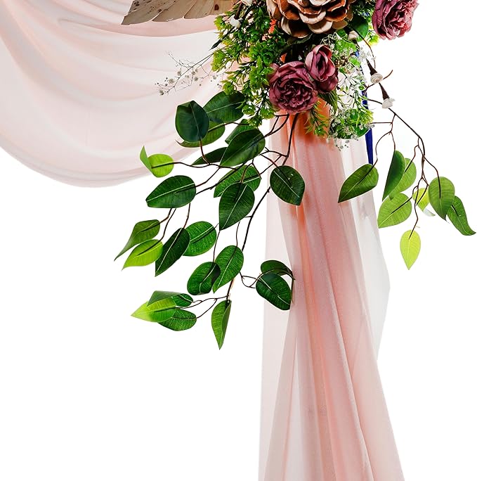VDS Pack of 2 Panel Wedding Arch Draping Fabric Sheer Chiffon Fabric Drapery - Image 4