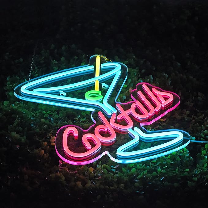 Cocktails Neon Sign for Wall Decor Man Cave Bar Home Art Neon Light LED Neon - Image 3