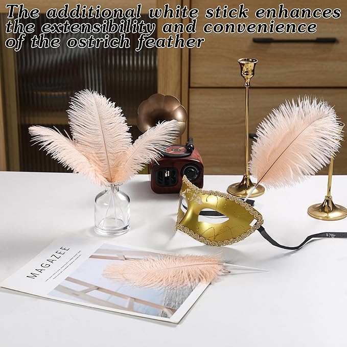 SOGUGOM Light Salmon Ostrich Feathers - Image 5