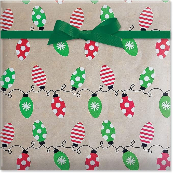 Current Kraft Light Bulb Double-Sided Rolled Christmas Wrapping Paper - Image 3