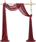 Floroom Wedding Arch Draping Fabric 2 Panels 20Ft Burgundy Chiffon Fabric by Floroom