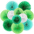 SUNBEAUTY Pack of 11 Green White Party Decoration Hanging Honeycomb Round Paper by SUNBEAUTY