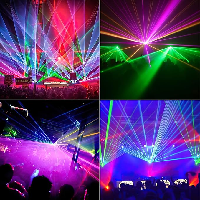 DJ Laser Lights, 5 Beam Effect Sound Activated Strobe Laser Light Show - Image 3