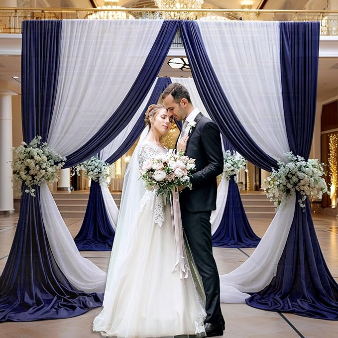 10 x 10 Feet Navy Blue Backdrop Curtain - Image 5
