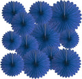 20 Pcs Navy Blue Hanging Paper Fan, Hanging Honeycomb Round Paper Fans by Zankubom
