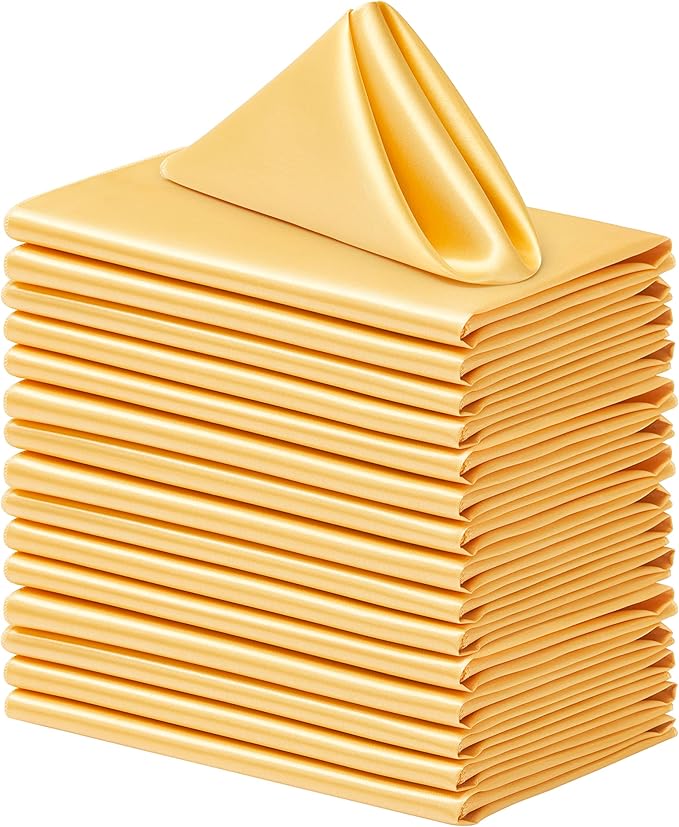 100 Pack Square Satin Dinner Napkins, 20x20 Inches Silky Soft Smooth Table by Counfeisly