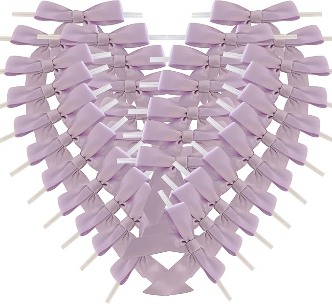 50pcs 2-1/2" Lavender Satin Ribbon Bows by Micomon