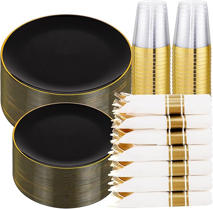 KIRE 350 PCS Plastic Dinnerware Set by KIRE