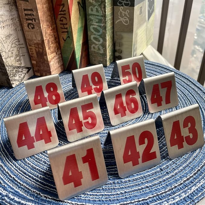 10 Pcs Metal Place Cards Stackable Tent Style Table Numbers，Place Card Holders - Image 3