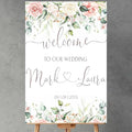 Personalized Wedding Welcome Sign, Welcome To Our Wedding Sign, Blush Pink by CENOVACY