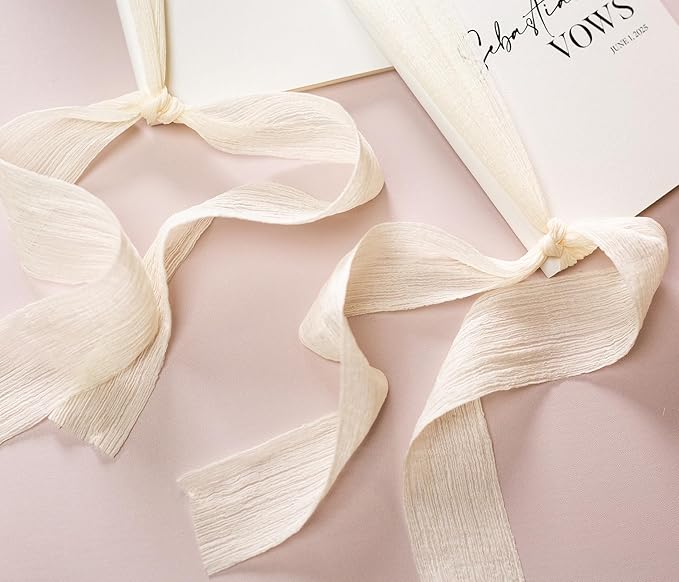Modern Album Designs Set of Custom Slim White Vow Books w/Ribbon - Image 7