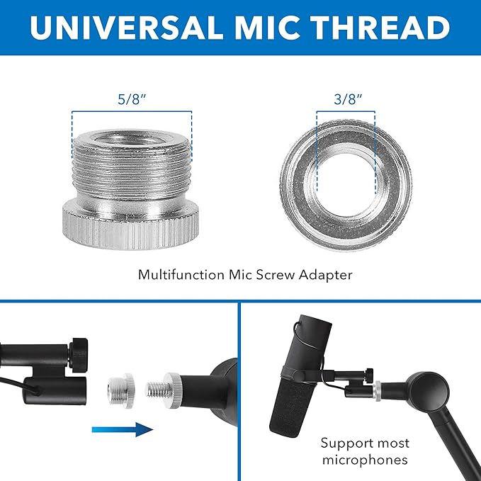 MOUNT-IT! Adjustable Microphone Boom Arm Suspension Scissor Mic Stand, Desk - Image 8