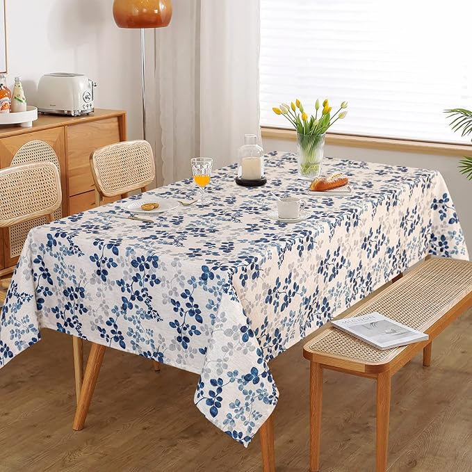 MYSKY HOME Floral Print Rectangle Tablecloth Waterproof Rectangular Table Cloth - Image 6