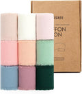 9 Rolls Multicolour Handmade Chiffon Ribbon, 1.5" x 21Yd Frayed Fringe Silk by KEOSREE