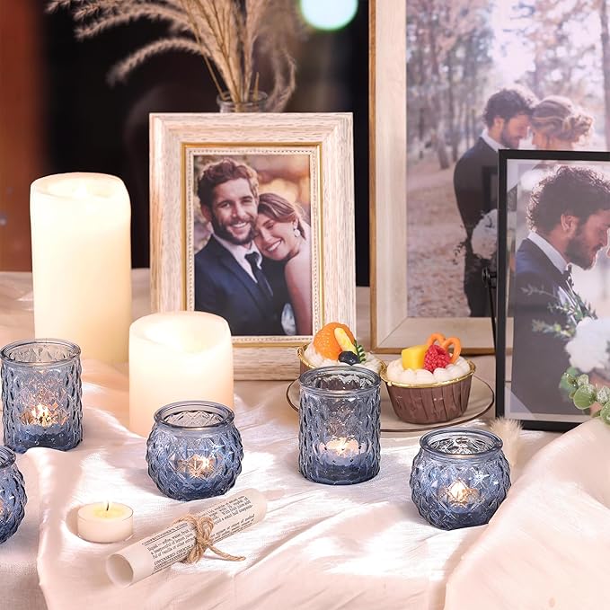 12pcs Assorted Blue Votive Candle Holders, Tea Lights Candle Holder - Image 6