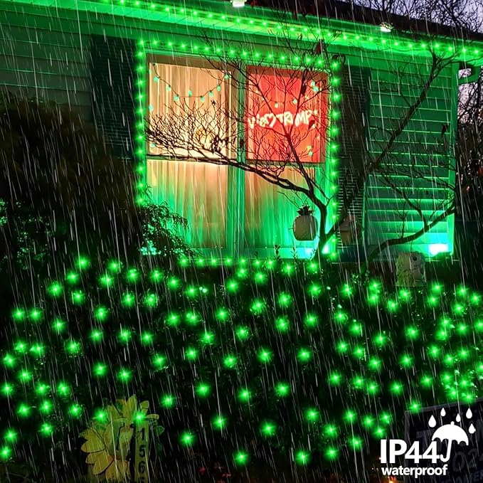 YEGUO 165ft 500 LED Halloween Lights Outdoor Waterproof, 8 Modes Green String - Image 4