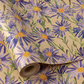 RUSPEPA Purple Daisy Floral Wrapping Paper, Watercolor Flower Kraft Paper by RUSPEPA