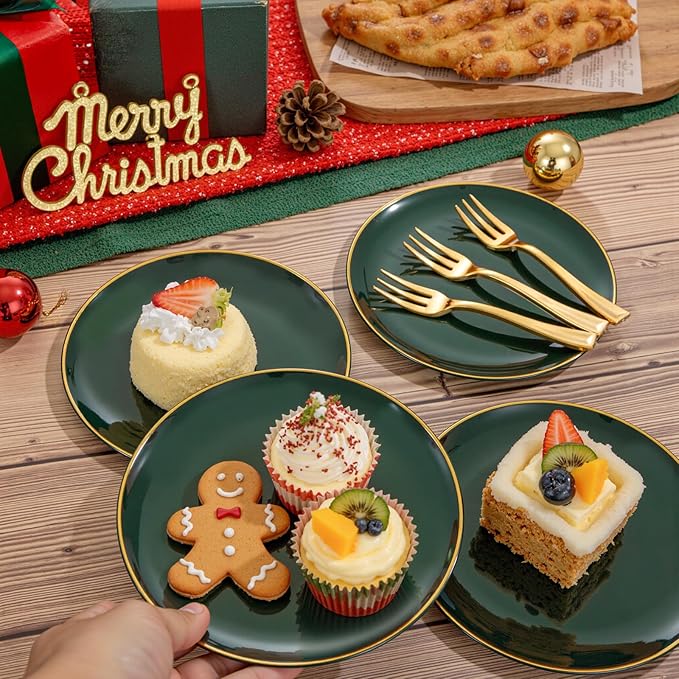 Festiva 200Pcs Green Dessert Plates 6.3" - Image 5