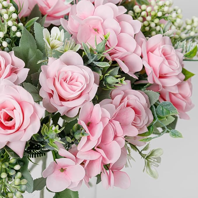 Artificial Flower 5 Branches Artificial Silk Fake Flowers Bouquet Small Roses - Image 3