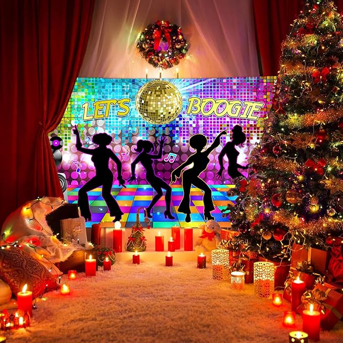 Disco Backdrop 7X5ft Retro Glow Party 70s 80s 90s Theme Stage Dance Background - Image 5