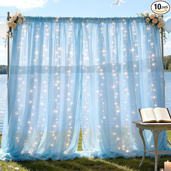 Ledido 10×10ft Tulle Backdrop Curtains by Ledido