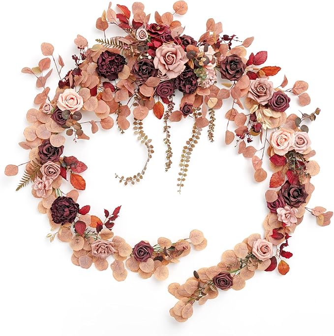 Ling's moment 9FT Eucalyptus and Willow Leaf Garland by LingsMoment