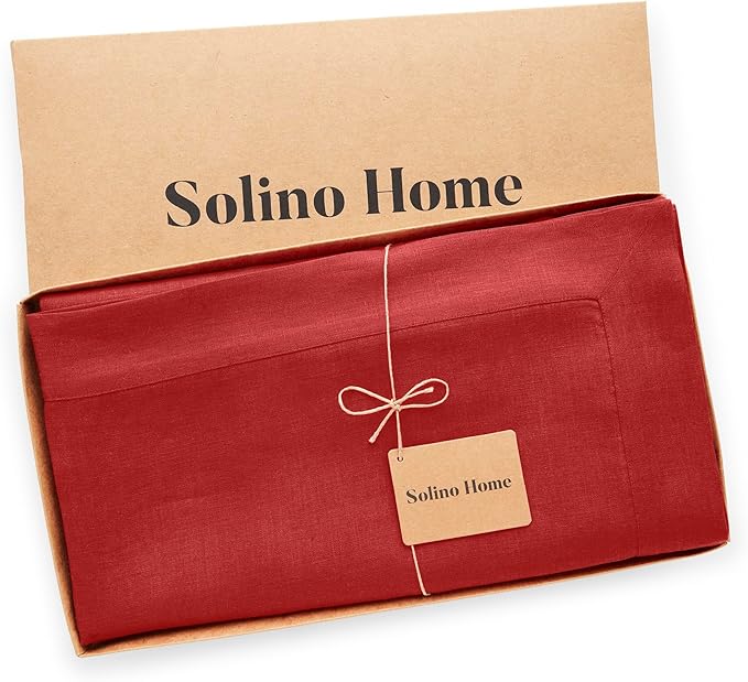 Solino Home Linen Red Tablecloth 60 x 102 Inch - Image 5